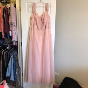 Tulle Kleinfeld off the shoulder bridesmaid dress